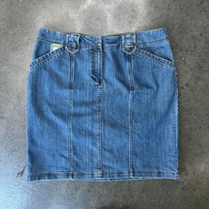 Vintage Y2K Jones New York 20W 42" Medium Wash Denim Blue Mini Skirt